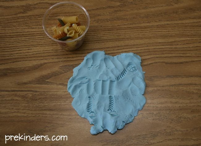Play-do and dried pasta