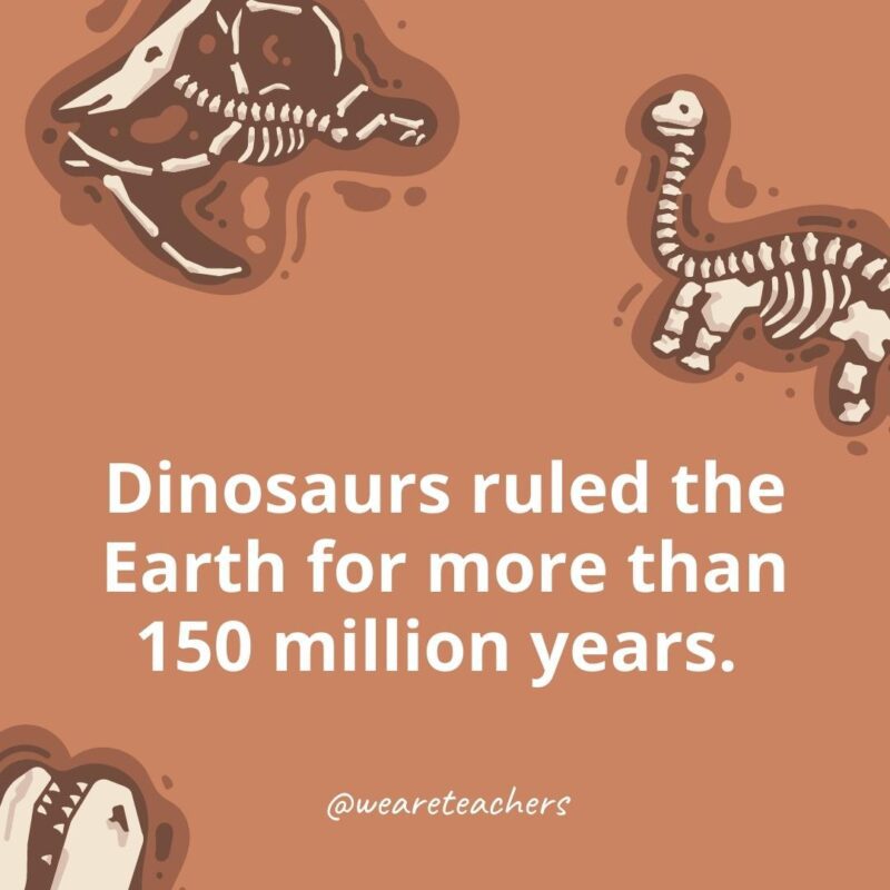 Dinosaurs ruled the Earth for more than 150 million years. 