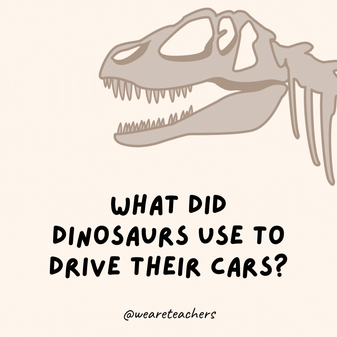 What did dinosaurs use to drive their cars?