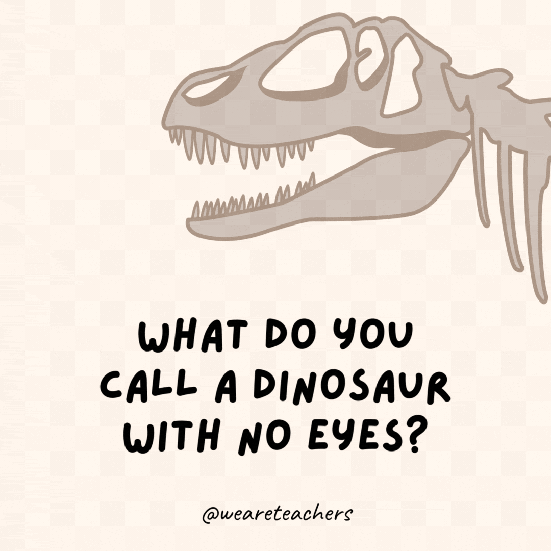 What do you call a dinosaur with no eyes?