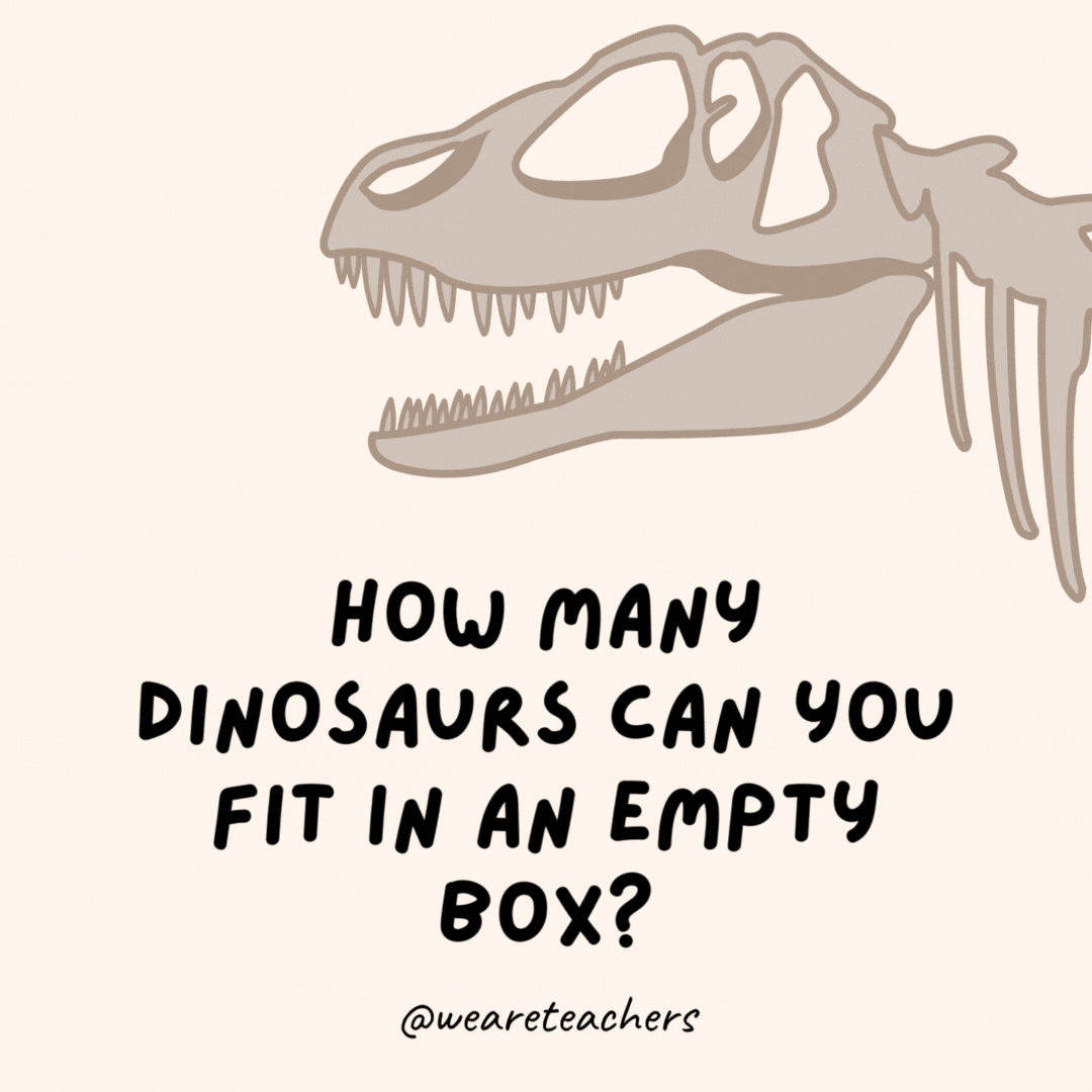 How many dinosaurs can you fit in an empty box?