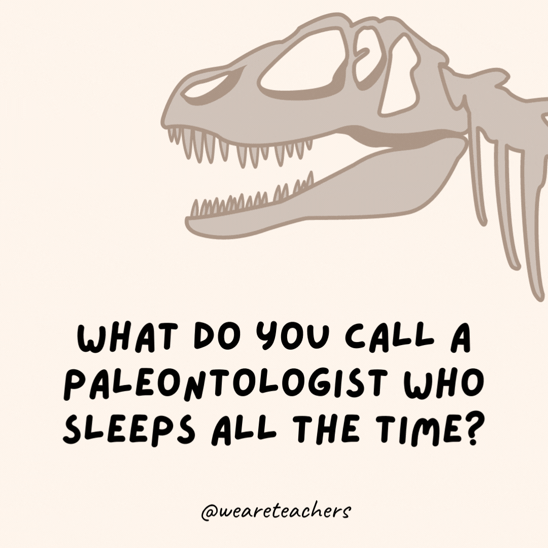 What do you call a paleontologist who sleeps all the time?