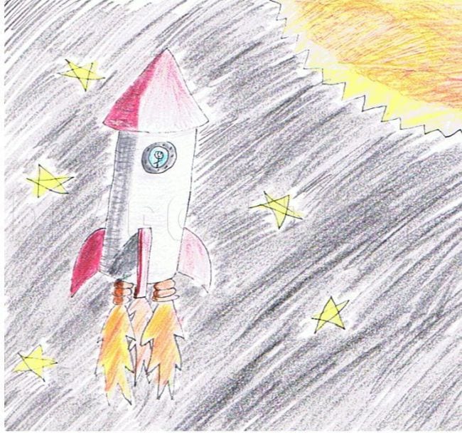 Kids Drawing Space Photos, Images and Pictures