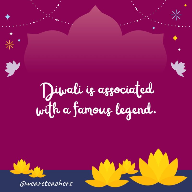 Diwali is associated with a famous legend.