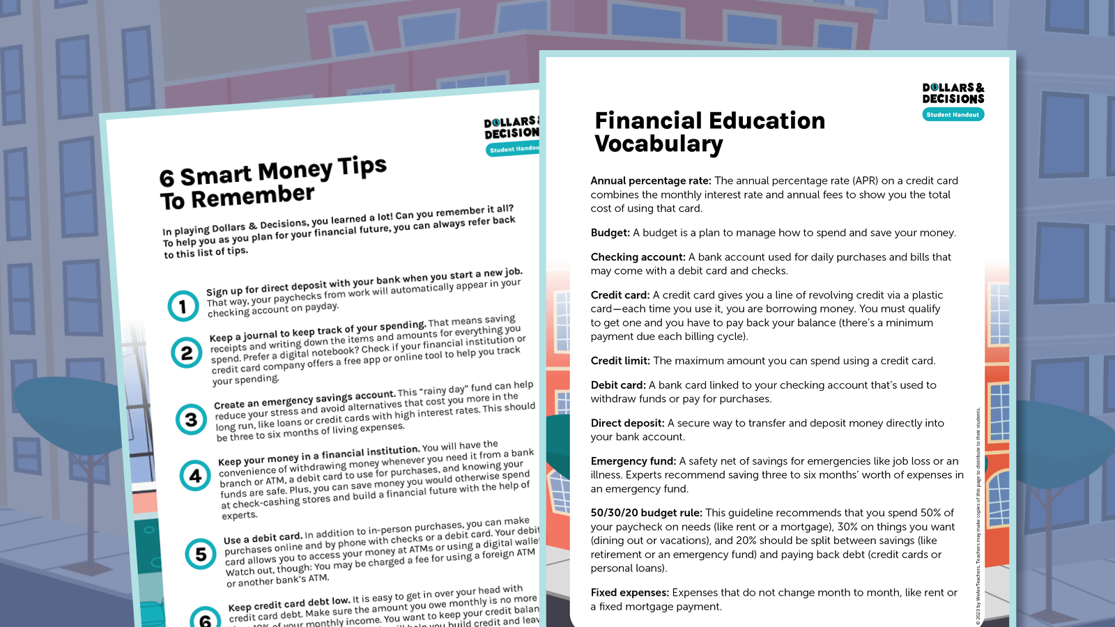 Dollars and decisions teacher guide