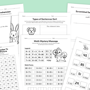 Early Finisher Worksheet and Activity Bundle (Grades K–2)