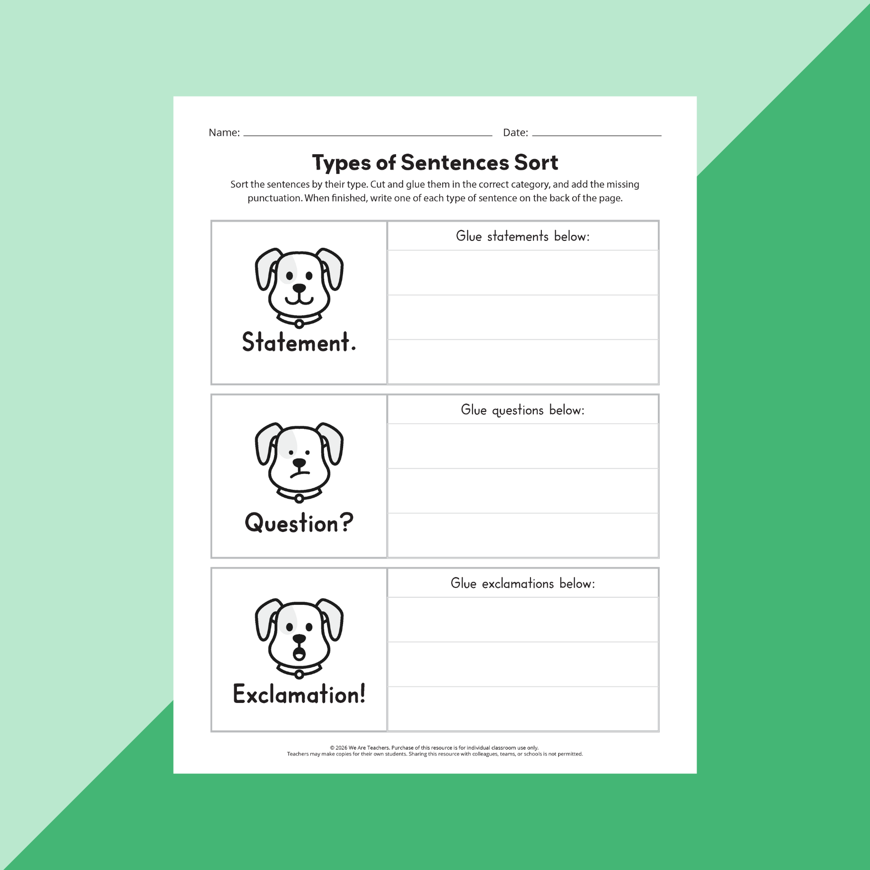 Example worksheet from a bundle of early finisher worksheets for K-2 students.