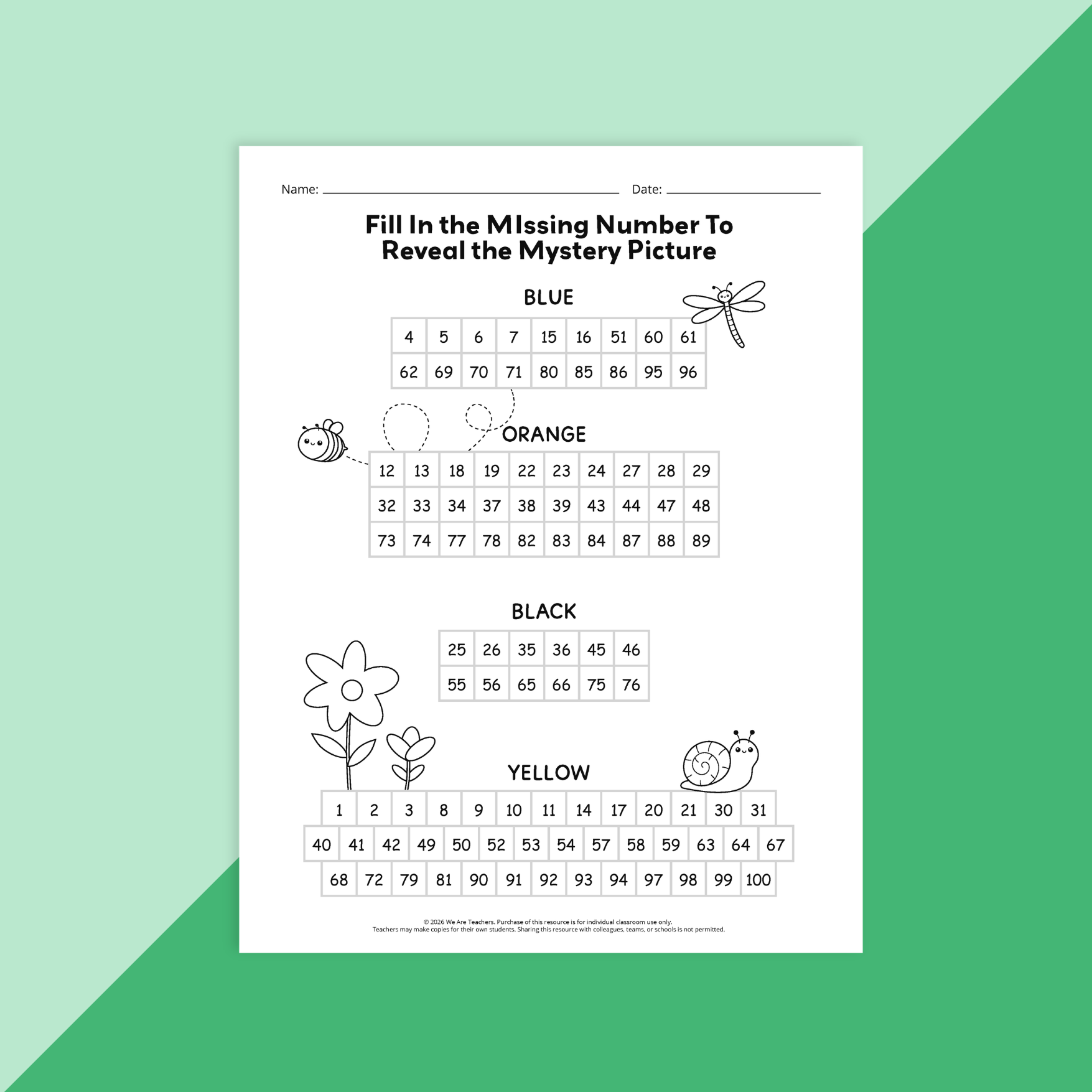 Example code breaking worksheet from a bundle of early finisher worksheets for K-2 students.