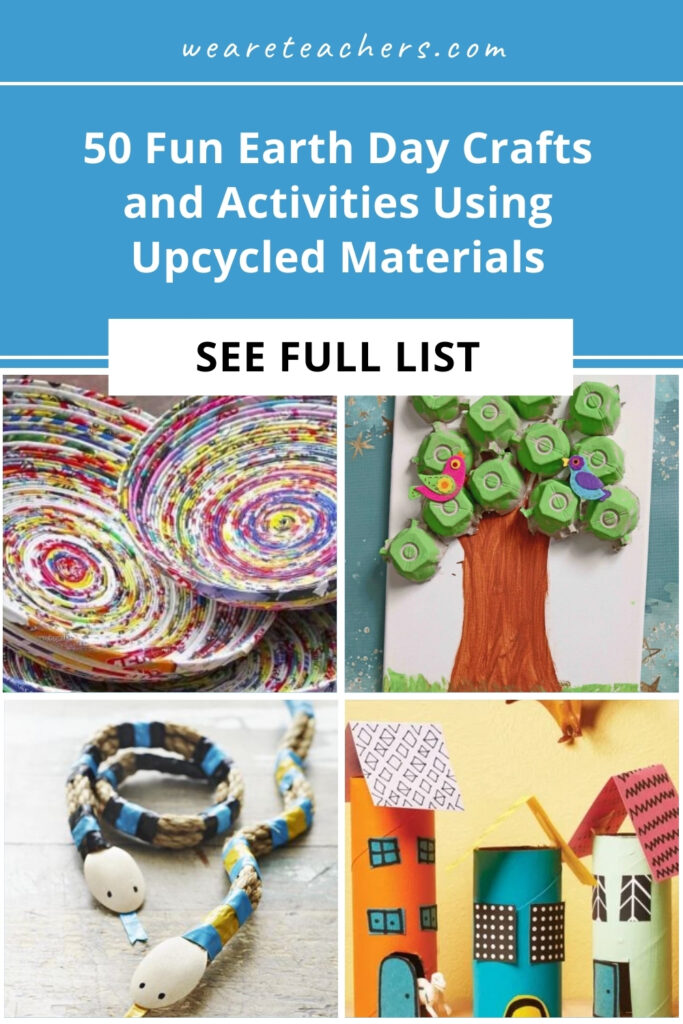 Raid your recycling bins for supplies and then try one of these eco-savvy Earth Day crafts that are sure to be a hit with students.
