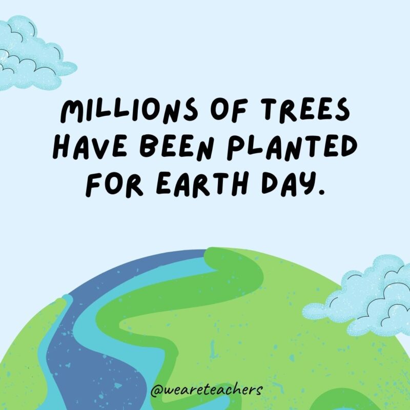 Millions of trees have been planted for Earth Day.