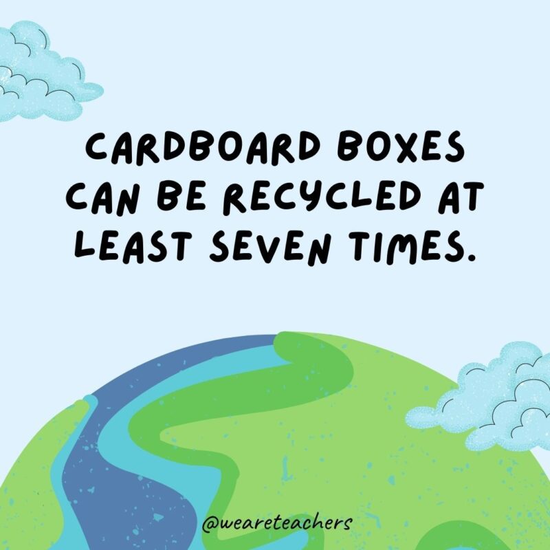 Cardboard boxes can be recycled at least seven times.