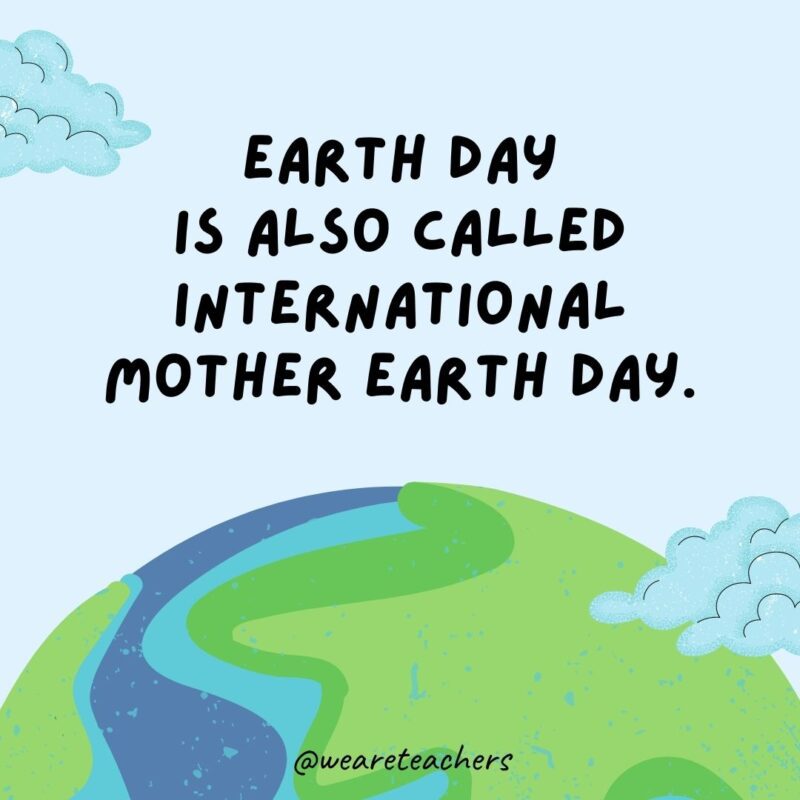 Earth Day is also called International Mother Earth Day.