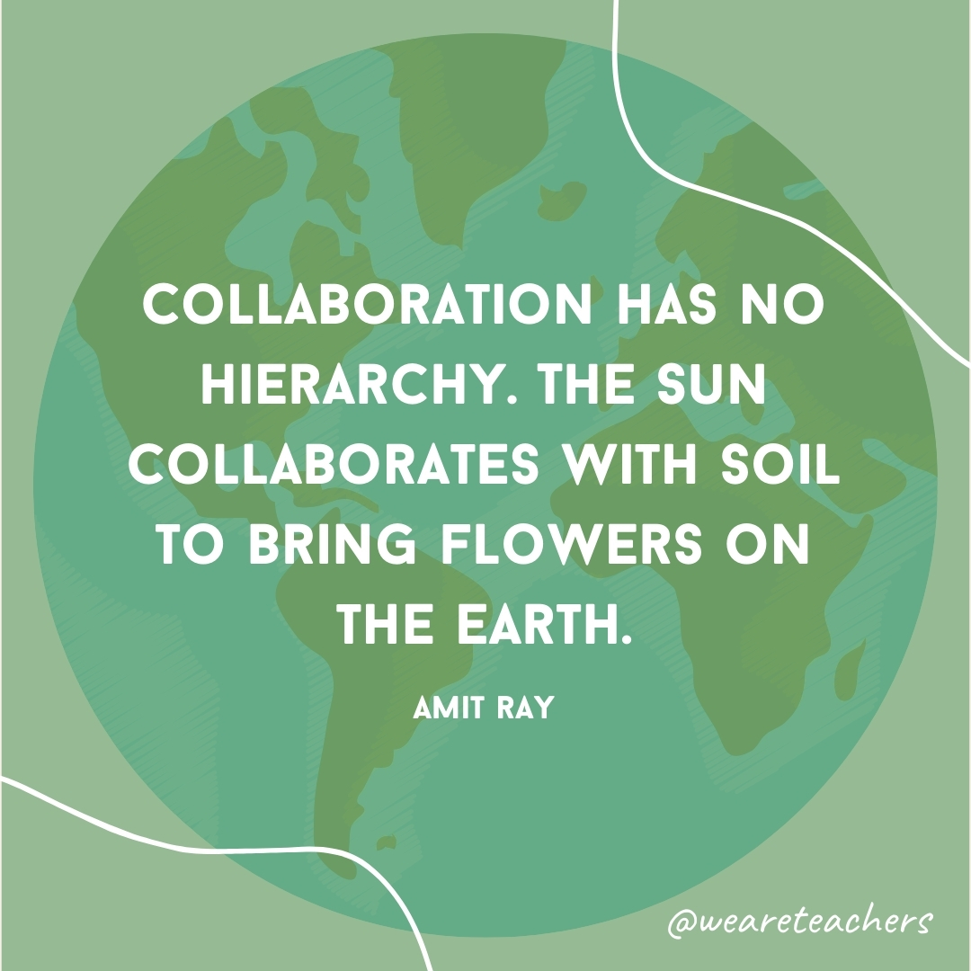 Collaboration has no hierarchy. The Sun collaborates with soil to bring flowers on the earth.