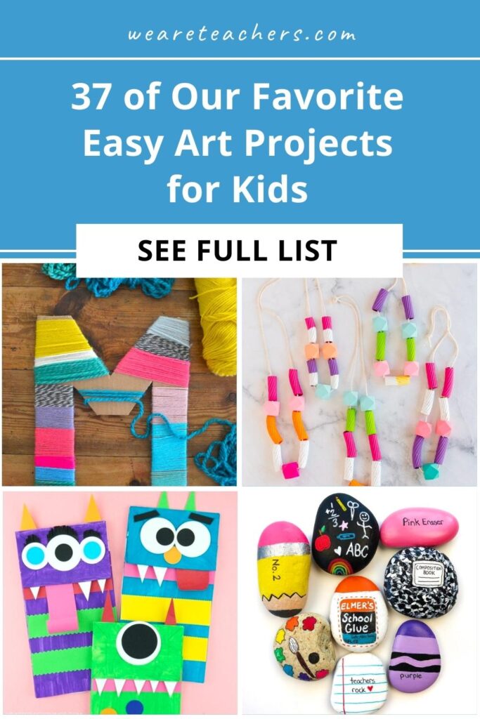 Art provides a creative outlet for kids while also reducing stress. Try incorporating one of these easy art projects for kids into your day!