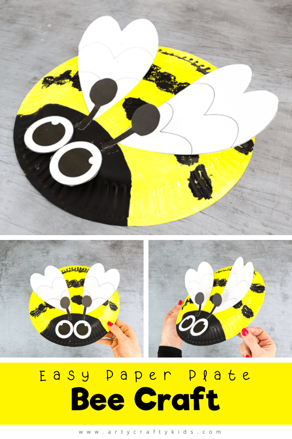 A colorful DIY bumblebee made from a paper plate