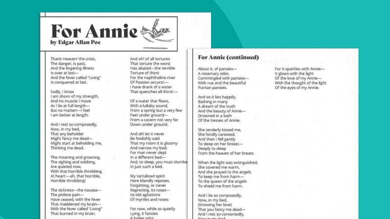 Edgar Allan Poe Poems For Annie