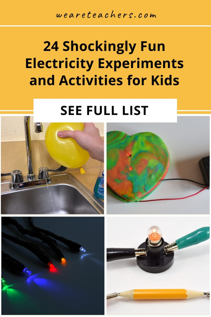 Try these fun electricity experiments and activities for kids. Make an index card flashlight, LED magic wand, or play dough circuits!