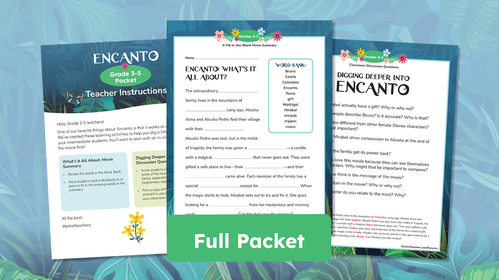 Encanto Grades 3-5 Full Packet