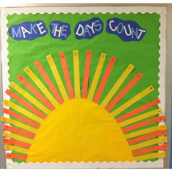 Sun Make the days count bulletin board