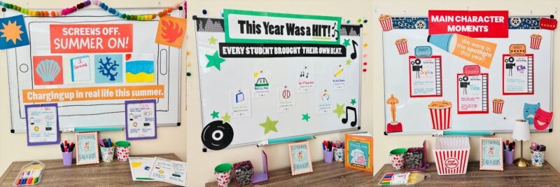 image of three end of the year bulletin board images that teachers can use in their classroom