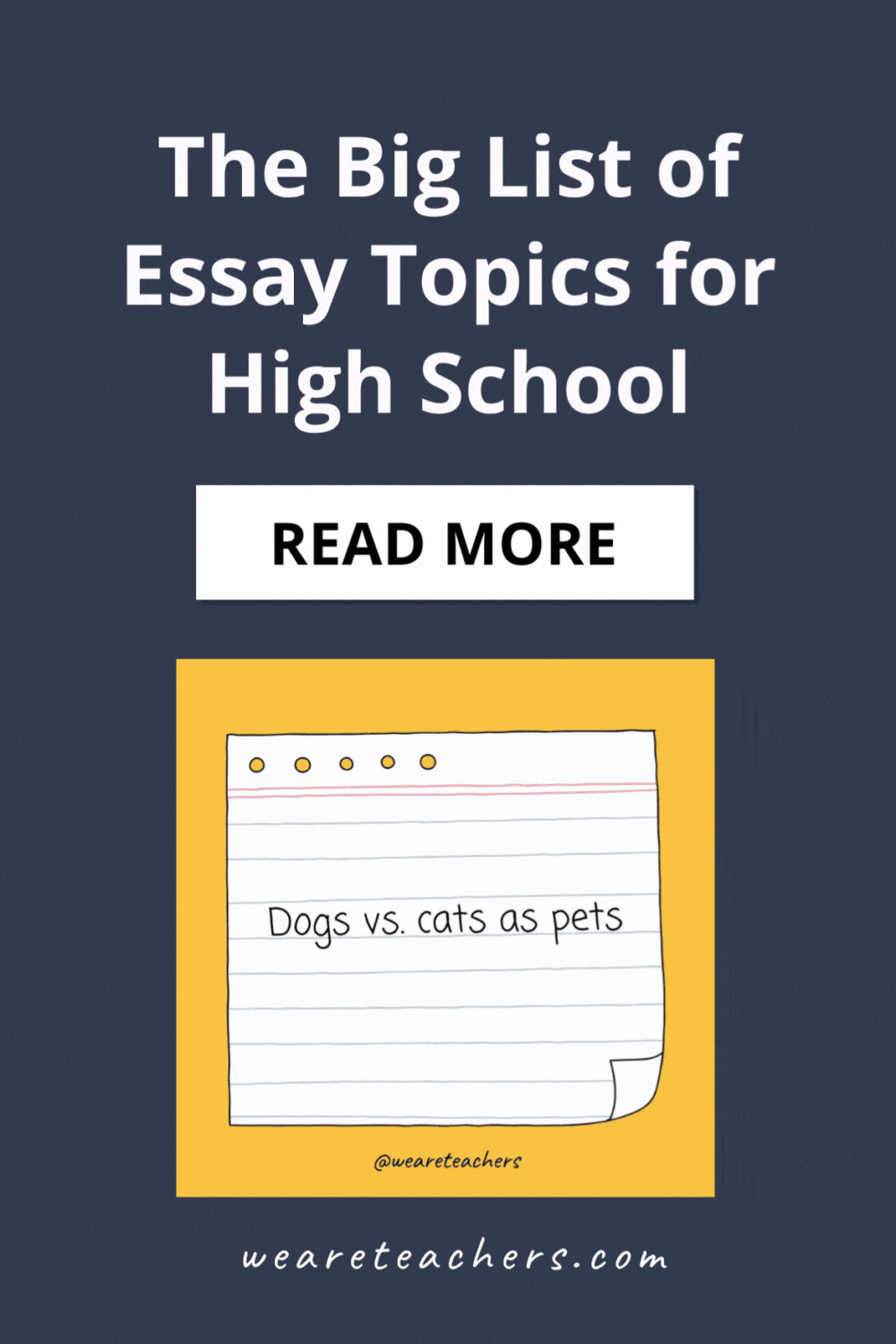 Find the best essay topics for high school: argumentative, persuasive, compare-contrast, cause-effect, narrative, and more!