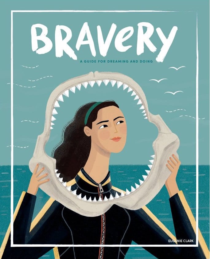 Illustration of Eugenie Clark on cover of Bravery Magazine