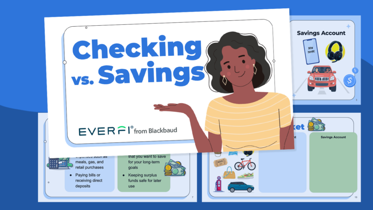 Checking vs. Savings Accounts Slideshow for Grades 6-12