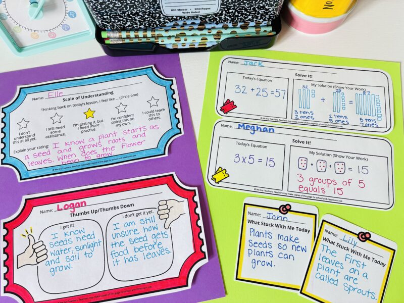 an image of four exit tickets that teachers can use to assess student learning