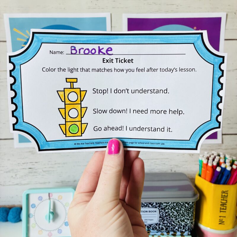 an image of an exit ticket that teachers can use to assess student learning