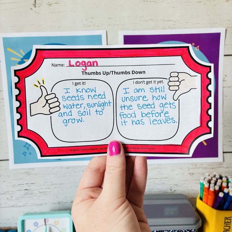 an image of an exit ticket that teachers can use to assess student learning
