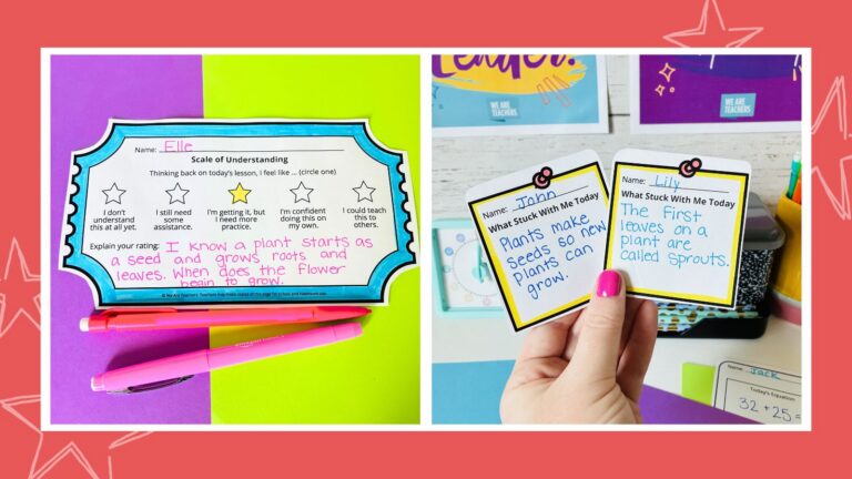an image of two exit tickets for teachers to check students' learning