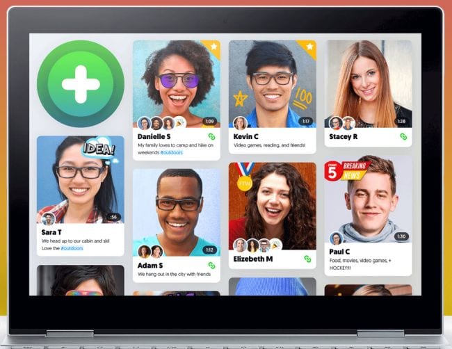 A Flipgrid video screen with student's faces and comments