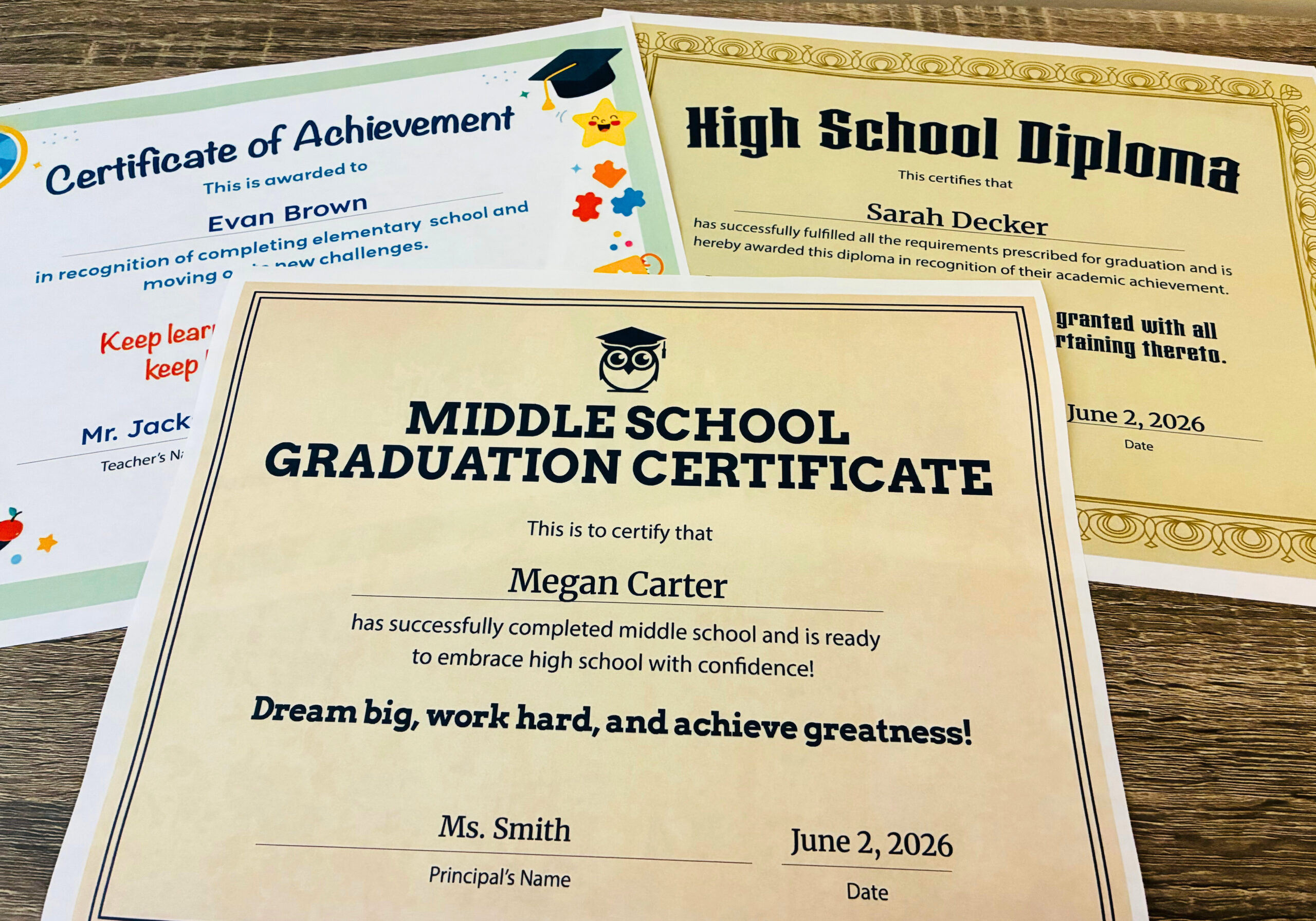 student council ideas – honorary diplomas student council ideas - honorary diplomas on desk