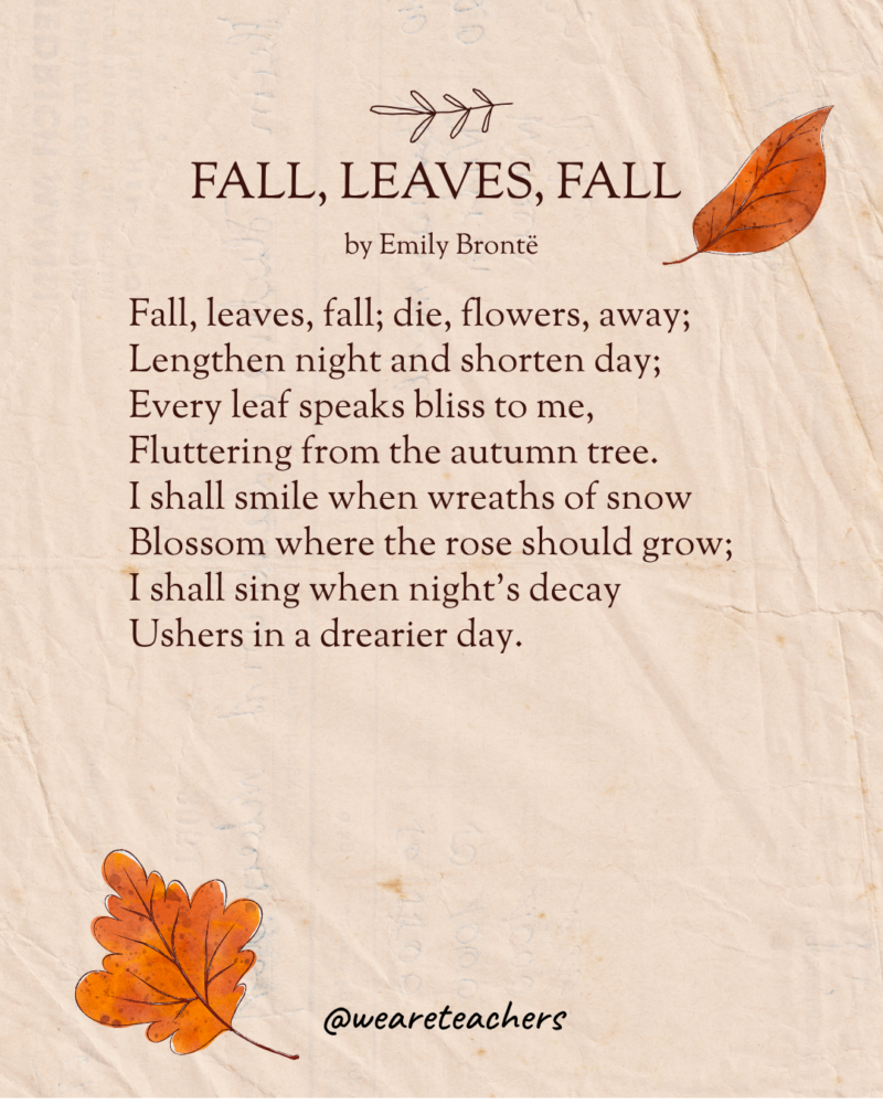 Fall, Leaves, Fall by Emily Bronte