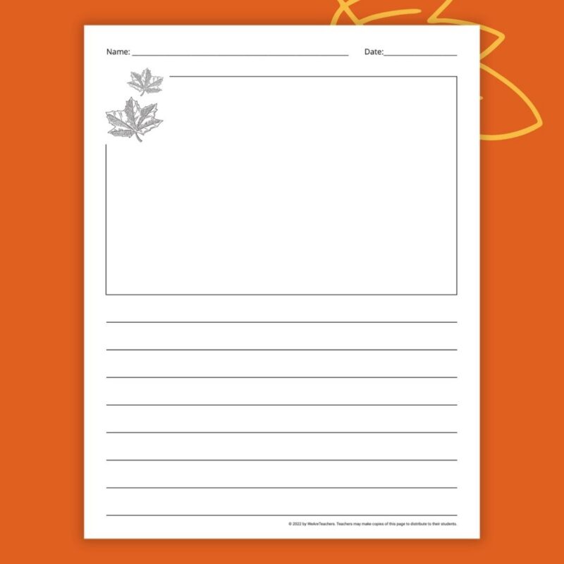 an image of fall writing paper for students