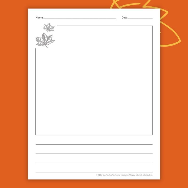 an image of fall writing paper for students