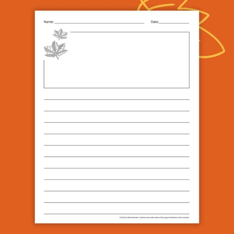 an image of fall writing paper for students