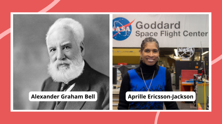 Famous engineers Alexander Graham Bell and Aprille Ericsson-Jackson