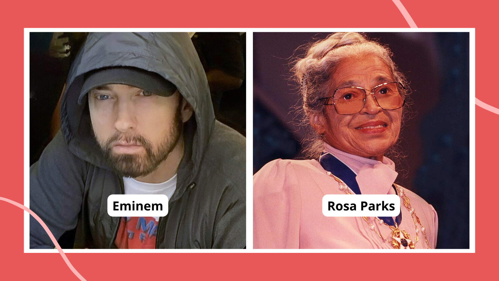 Famous people from Michigan including Eminem and Rosa Parks.
