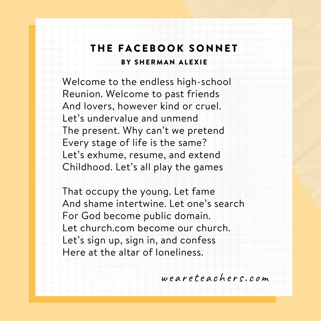 The Facebook Sonnet by Sherman Alexie.