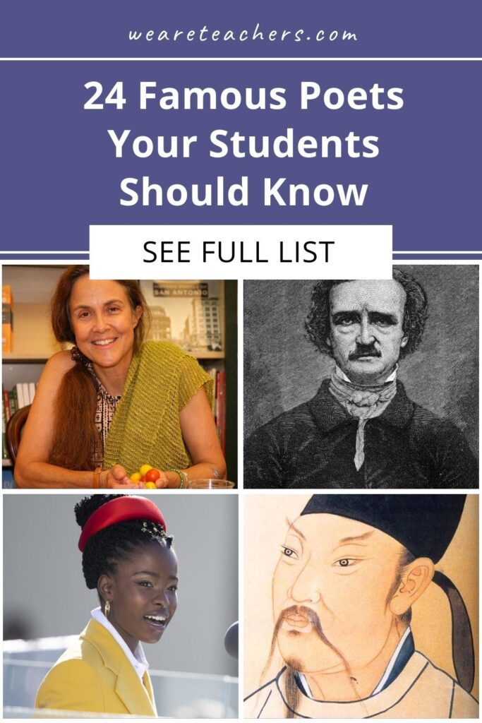 24 Famous Poets Your Students Should Know