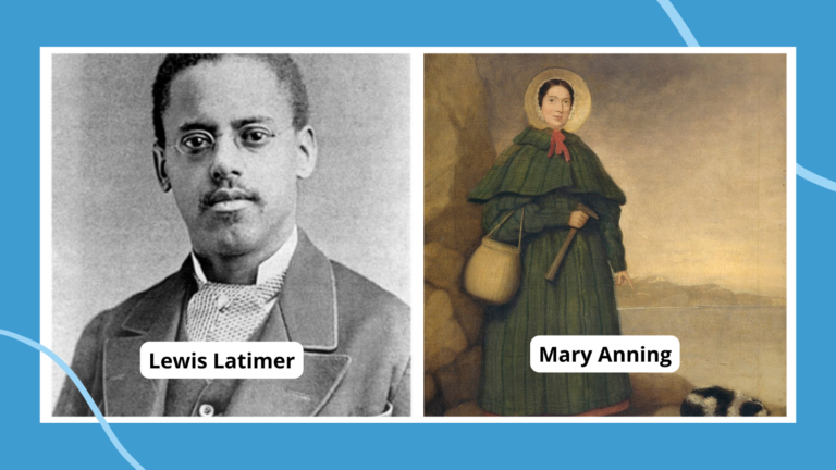Famous scientists Lewis Latimer and Mary Anning