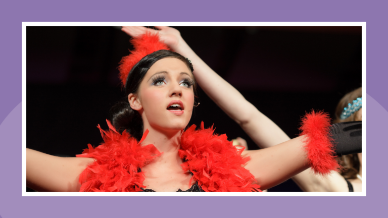 an image of a student performing in a high school musical