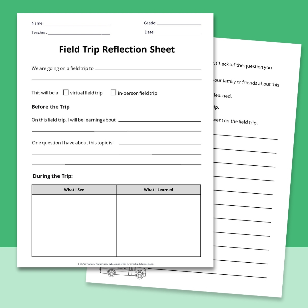 Field Trip Reflection Sheet