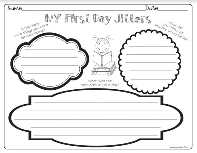First Day Jitters Activities Lesson Plan Diva