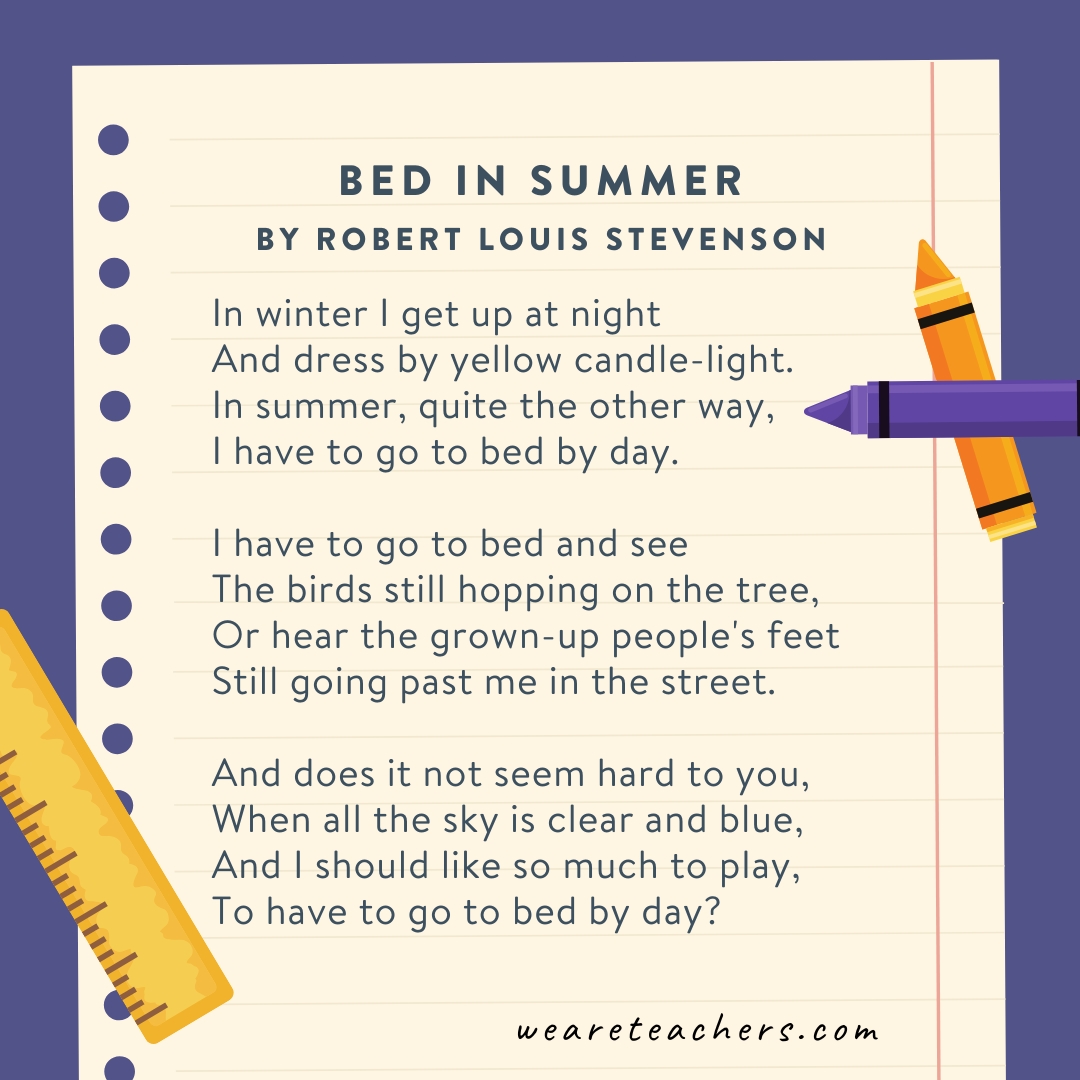 Bed in Summer by Robert Louis Stevenson