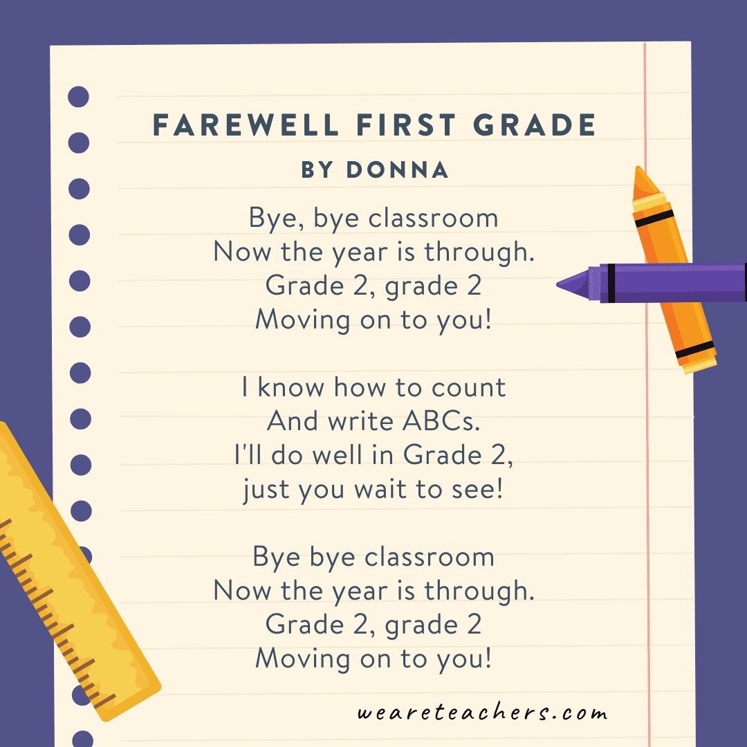 Farewell First Grade  by Donna