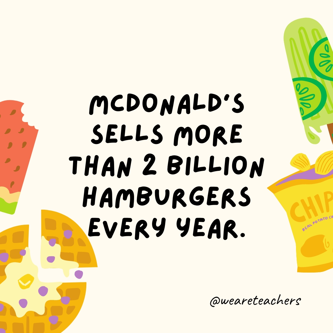 McDonald’s sells more than 2 billion hamburgers every year.