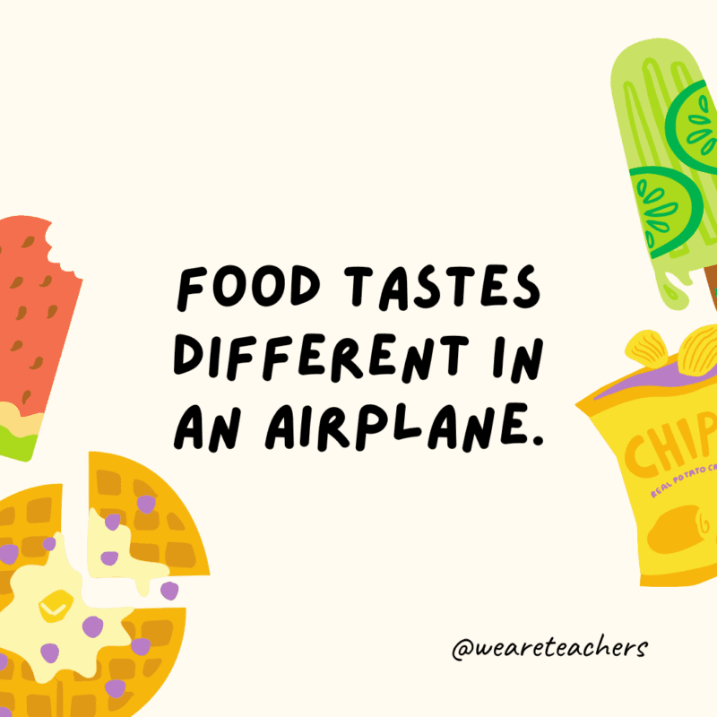 Fun food facts - Food tastes different in an airplane.