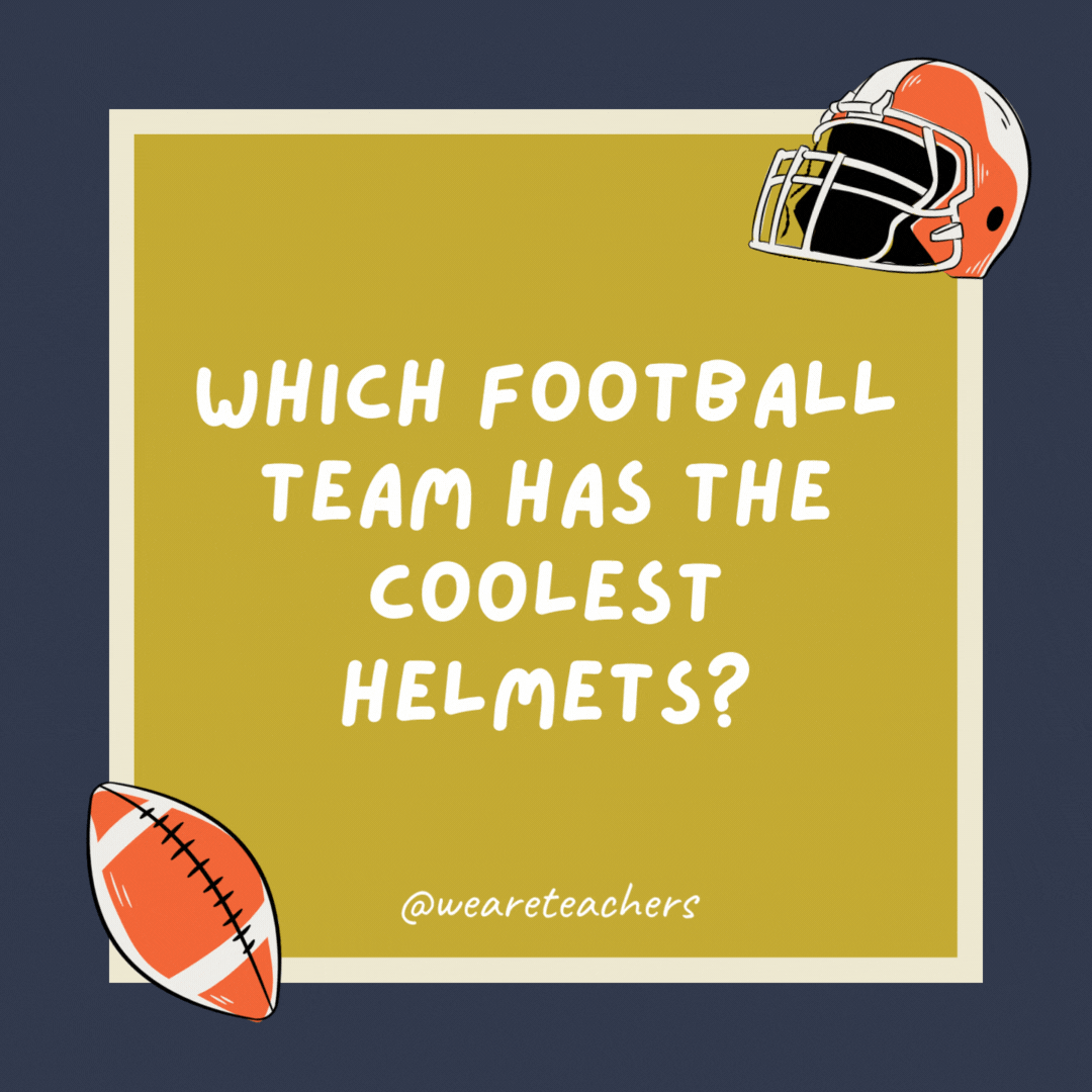 Which football team has the coolest helmets?

The one with the most fans.